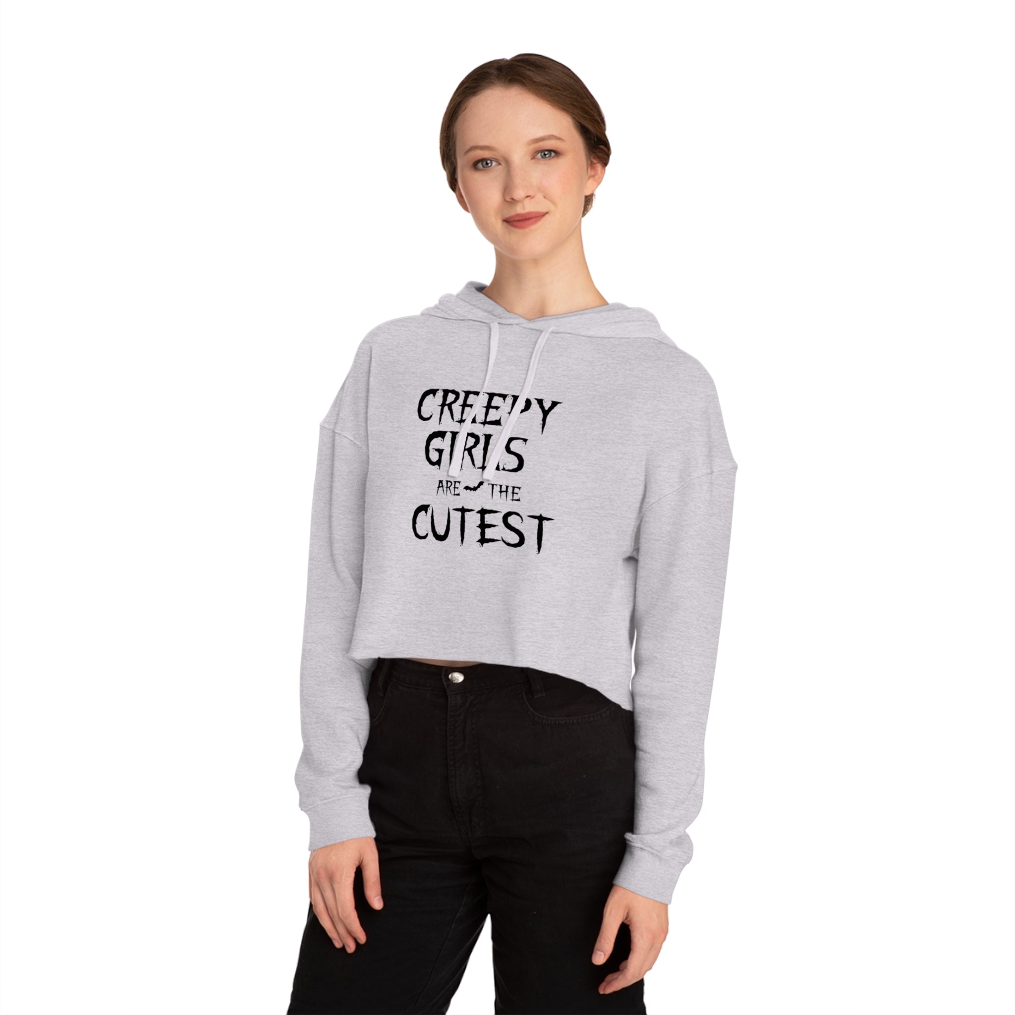 Creepy Girls Cropped Hoodie