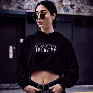Reading is Therapy Crop Hoodie